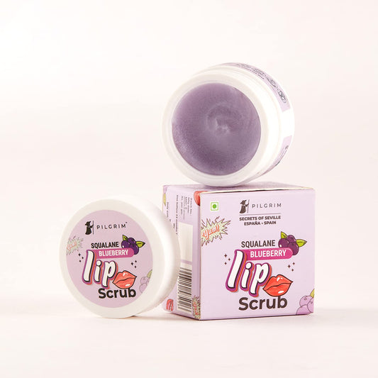 Pilgrim Spanish Squalane Lip Scrub -Blueberry | 8 gm