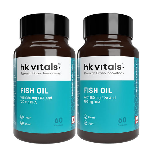 HealthKart HK Vitals Omega-3 Fish Oil | 60 Capsules for Heart & Joint Support