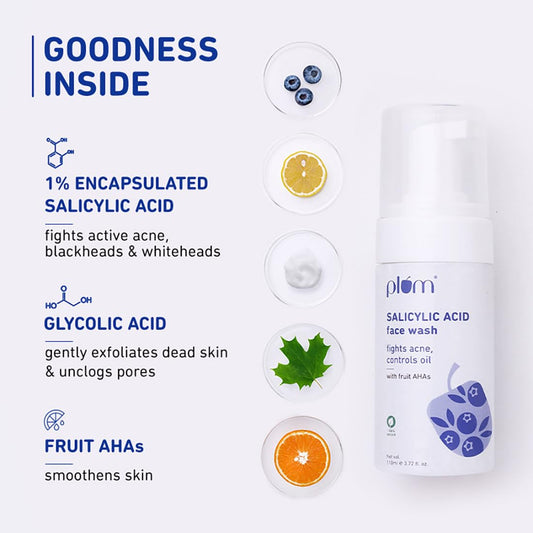 Plum 1% Encapsulated Salicylic Acid Foaming Face Wash - 110 ml