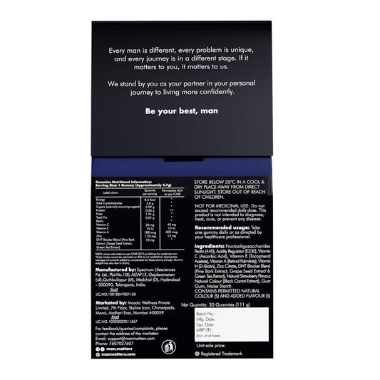 Man Matters Biotin Hair Gummies (30N) -Strawberry Flavour