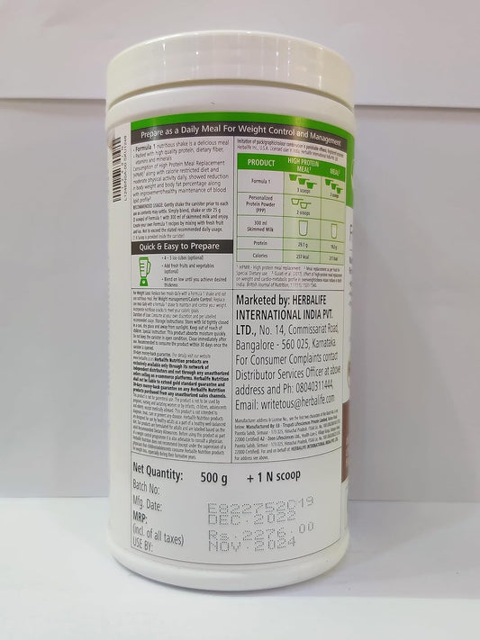 Herbalife Formula 1 Nutrition Shake Mix Chocolate Flavour 500 g
