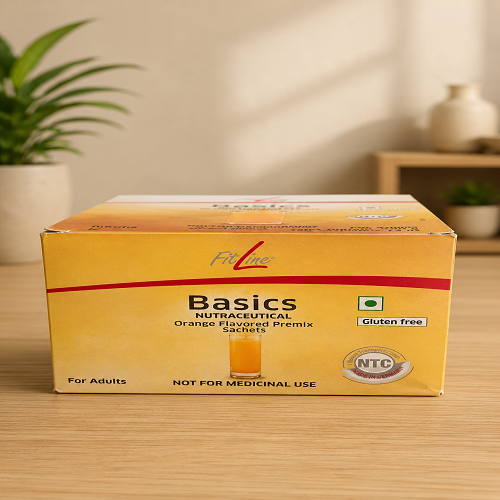FitLine Basics Orange Flavored Nutraceutical Premix Sachets | Gluten Free Daily Nutrition Drink Mix | 30 Sachets (360g)