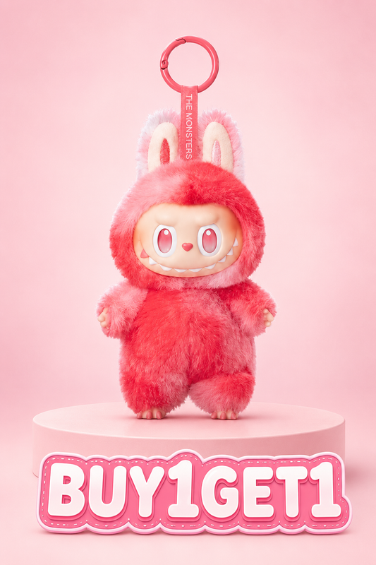 Cute Love Labubu Doll – Fluffy Pink Doll for Bags (Buy1 Get1) Free