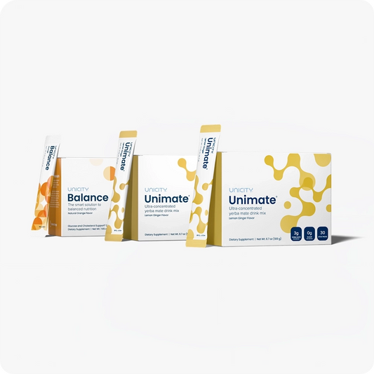 Unicity Unimate 60 Pack & Balance Natural Orange 30 Pack Combo – Refreshing Drink Mix Variety Set