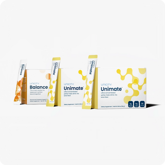 Unicity Unimate 60 Pack & Balance Natural Orange 30 Pack Combo – Refreshing Drink Mix Variety Set
