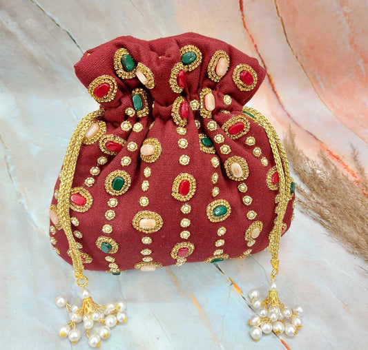 Designer Embellished designer Jute Potli