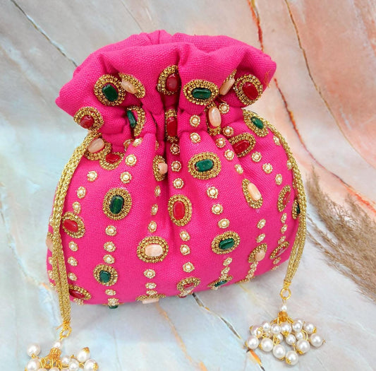 Designer Embellished designer Jute Potli