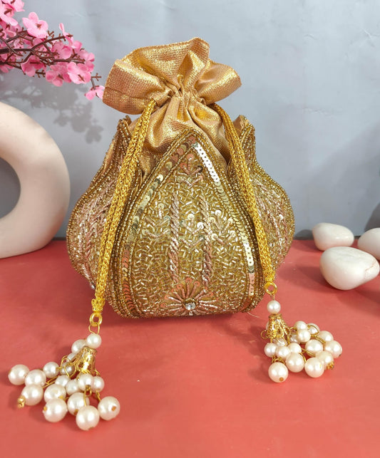 lotus Potli Bag Wedding Gift Unique Purse