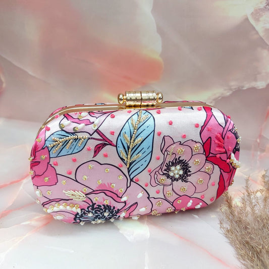 Designer Printed Embroidery Handwork Clutch