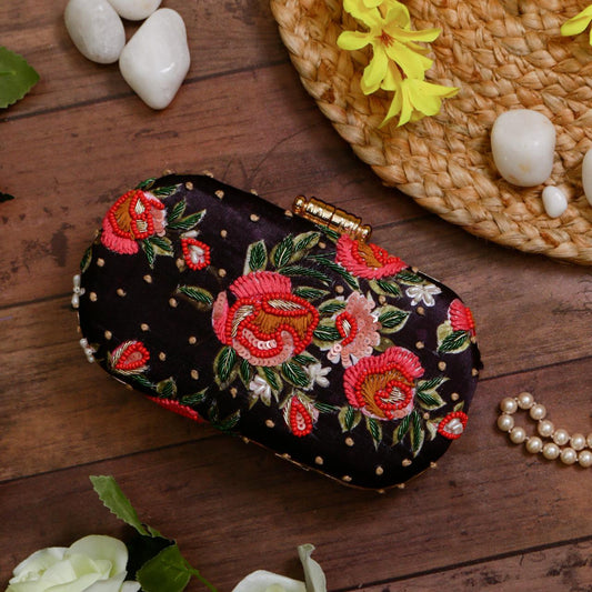 Designer Printed Embroidery Handwork Clutch