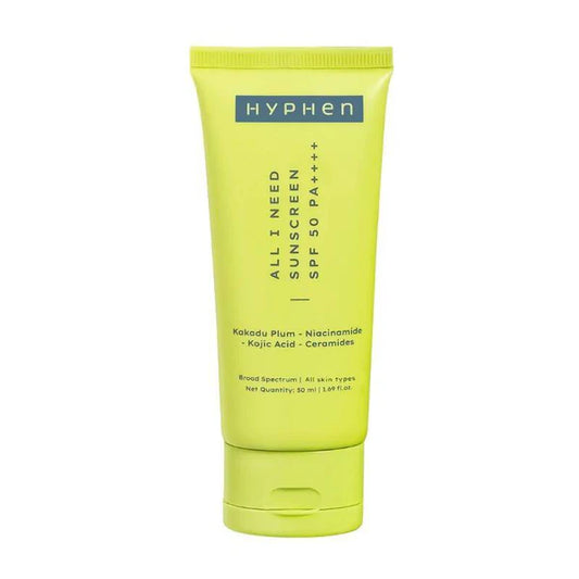 Hyphen All I Need Sunscreen SPF 50 PA++++, UV Rays & Blue Light Protection & Moisturization - 50 ml