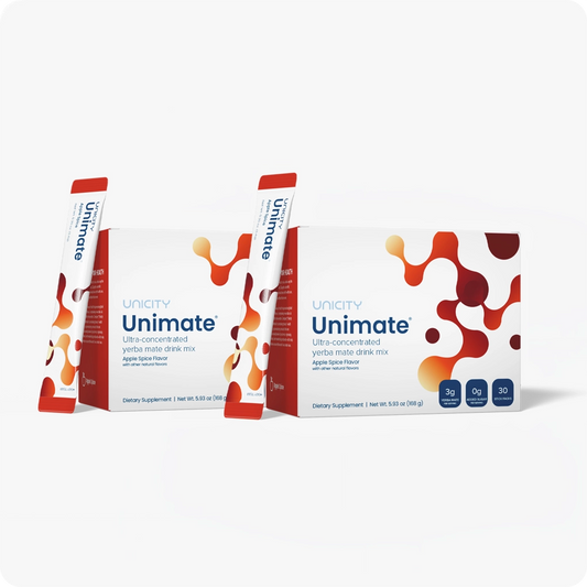 Unicity Unimate Apple Spice 60 Pack & Balance Natural Orange 30 Pack Combo | Refreshing Drink Mix Set