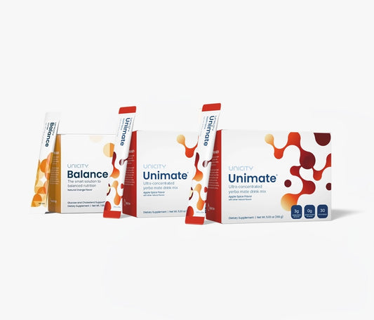 Unicity Unimate Apple Spice 60 Pack & Balance Natural Orange 30 Pack Combo | Refreshing Drink Mix Set