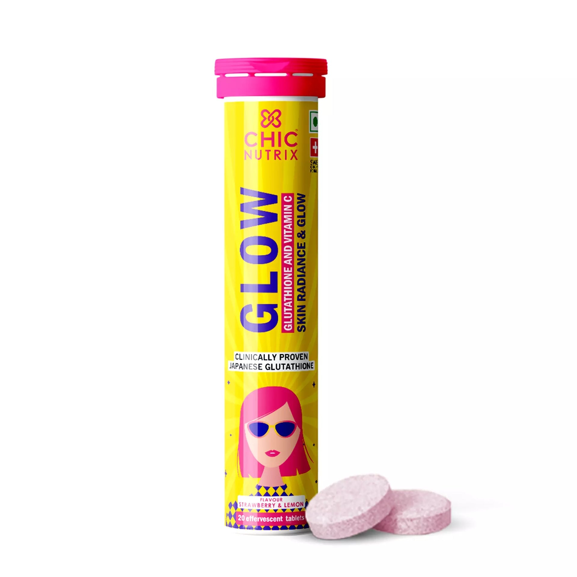 Chicnutrix Glow - Skin Radiance & Glow - Strawberry Lemon -20 tabs Box2Buy Chicnutrix Glow - Skin Radiance & Glow - Strawberry Lemon -20 tabs Box2Buy