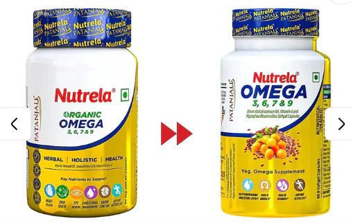 Patanjali Nutrela Organic Omega 3, 6, 7, 9 Capsules - 60 Caps
