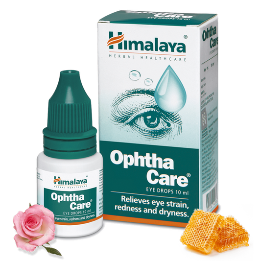 Himalaya Ophthacare Eye Drops, Herbal Eye Care Liquid with Damask Rose & Honey, 10 ml