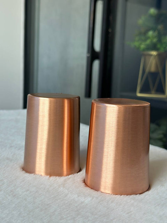 Copper Plain Water Glass - 300ml - Pack of 2