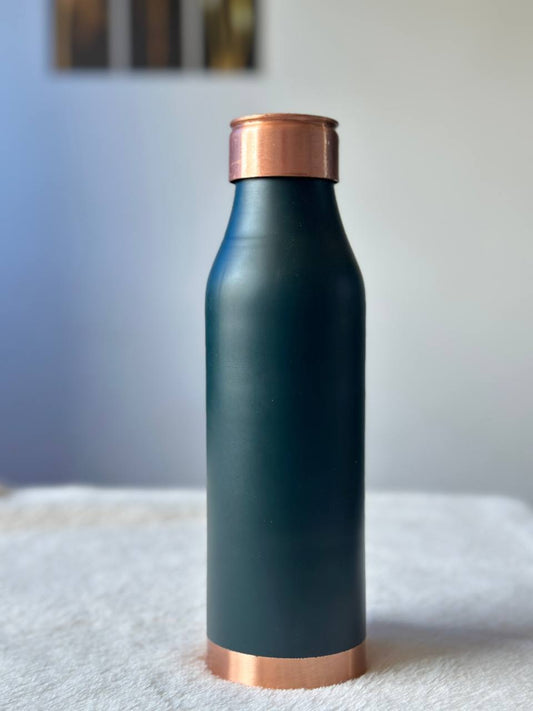 Queen Green Copper Water Bottle – Colour Coated, Leak-Proof Design (950ml)
