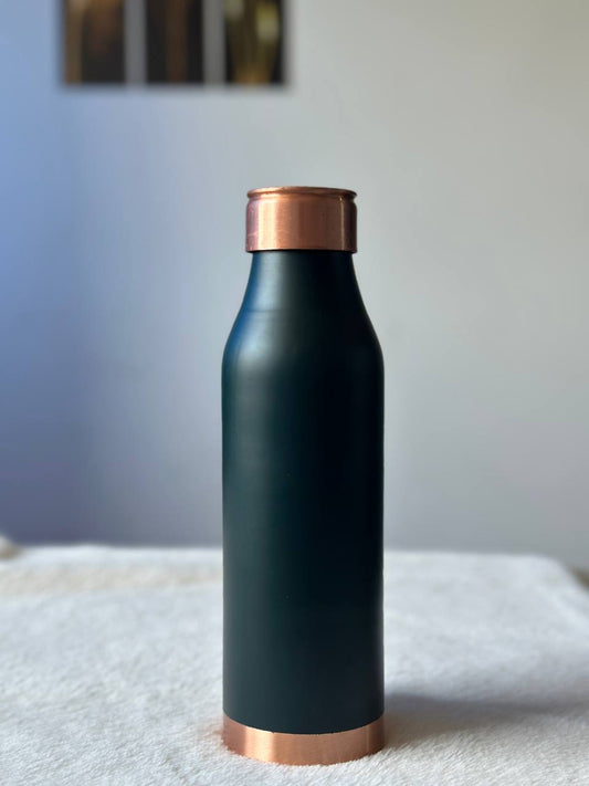 Queen Green Copper Water Bottle – Colour Coated, Leak-Proof Design (950ml)