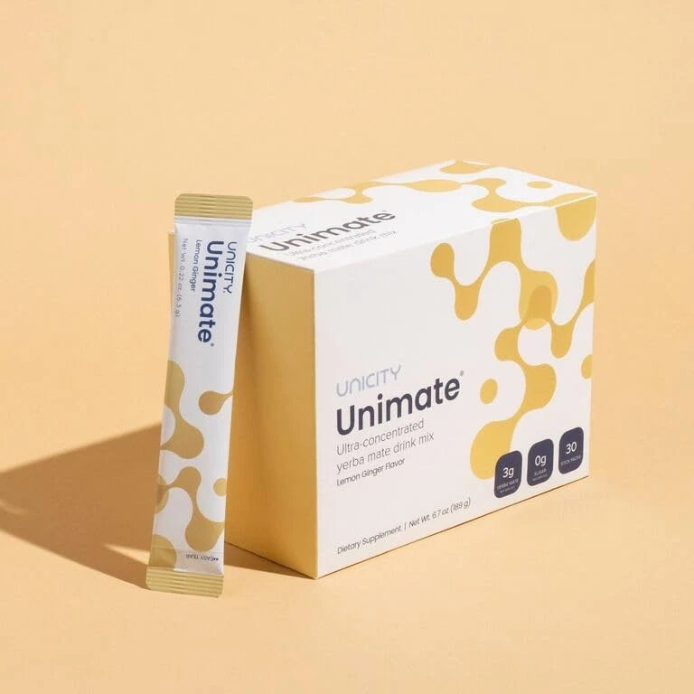 Unicity Unimate Yerba Mate Supplement LEMON GINGER 30 Pack