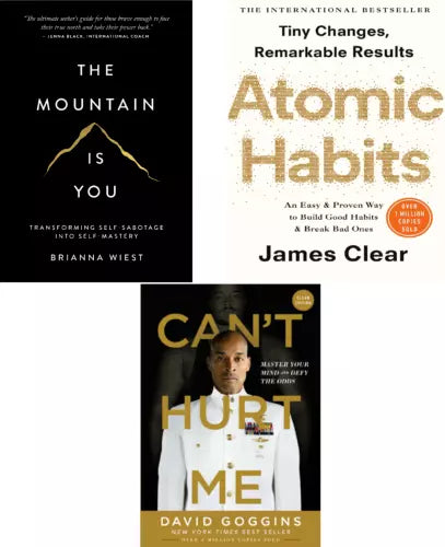 Atomic Habits + The Mountain Is You + Can't Hurt Me – Set of 3 Self-Improvement Books