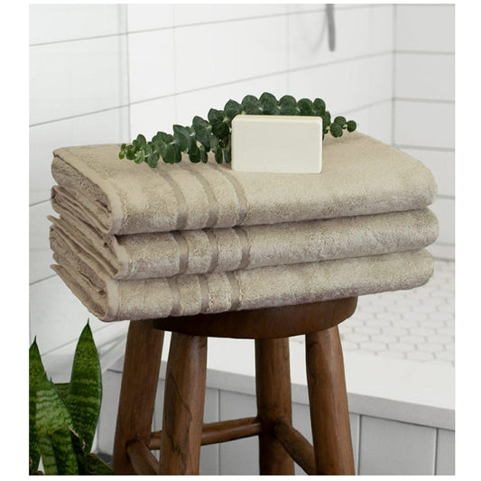 Modern Beige Bamboo Bath Towel