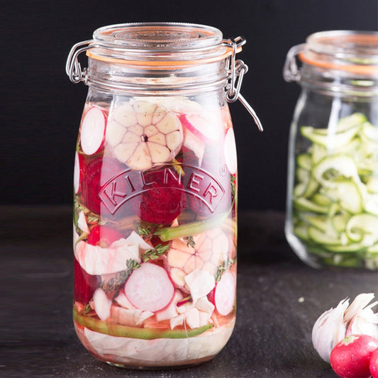 Clip Top Clear Glass Round Jar | 1.5 Litre, 3 Litre