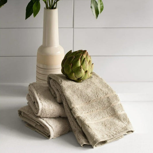 Classic Beige Bamboo Hand Towel | Set of 3