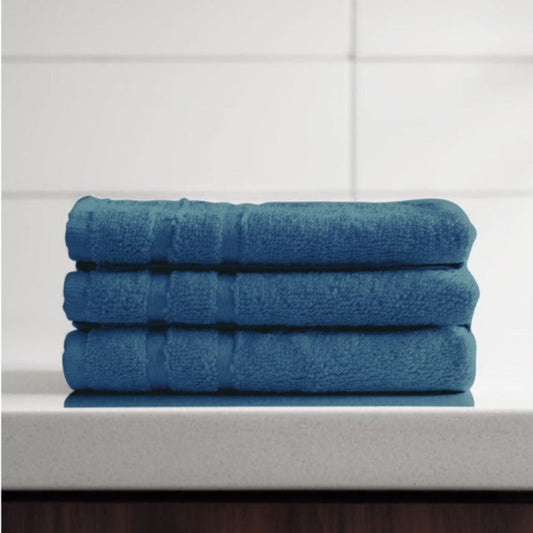 Dark Blue Bamboo Face Towel | Set of 3