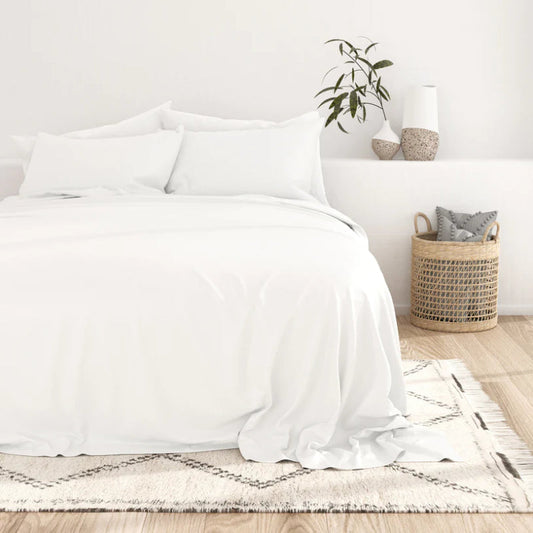 Classic White Bamboo Bedsheet Set | Multiple Sizes