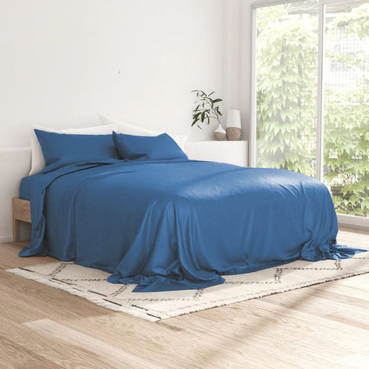 Classic Blue Bamboo Bedsheet Set | Multiple Sizes