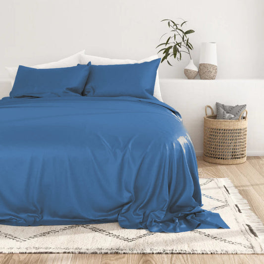 Classic Blue Bamboo Bedsheet Set | Multiple Sizes