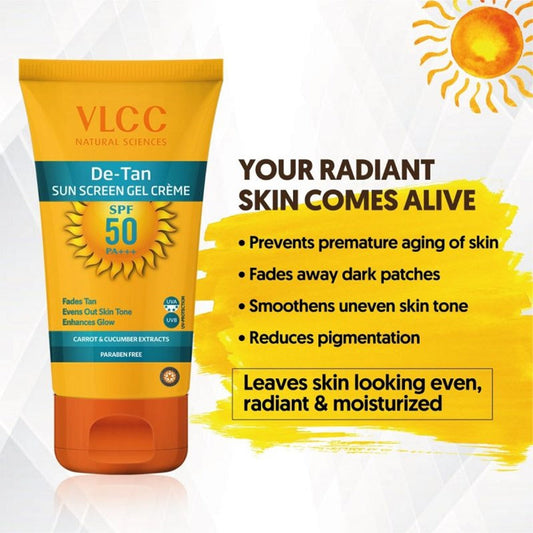 VLCC De Tan Sunscreen Gel Creme & SPF 50 - 100 gm