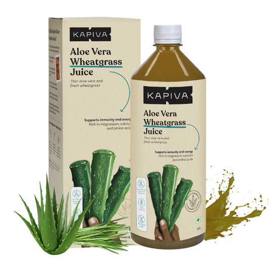 Kapiva Ayurveda Aloe Vera + Wheatgrass Juice - 1 L