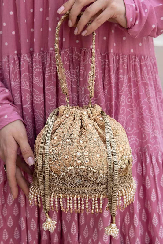 indian wedding women handbag potli Wedding favor drawstring bag