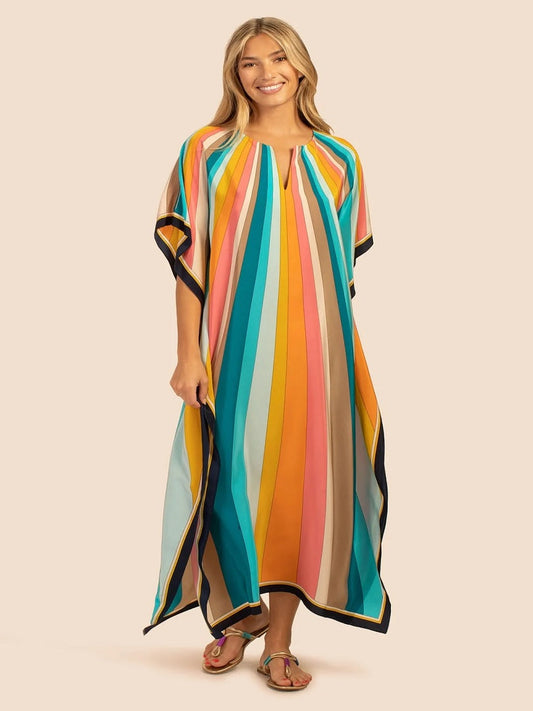 Beachy Waves Silk Crepe Kaftan J5676