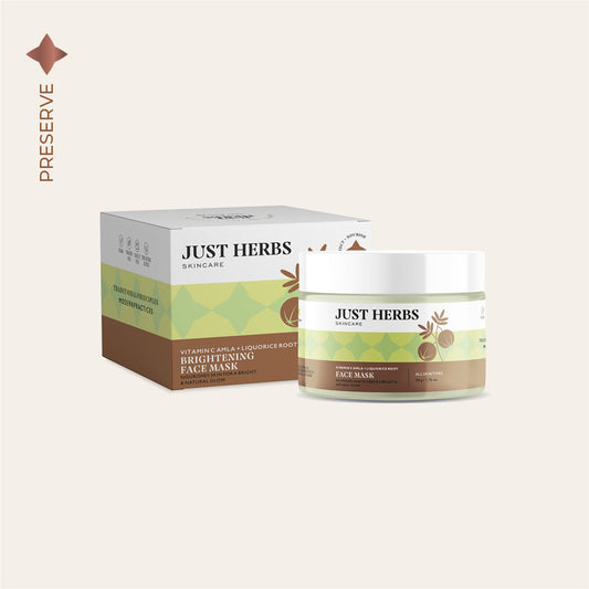 Just Herbs Brightening Face Mask - Vitamin C Amla & Liquorice Root - 50 gms