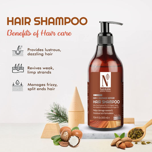NutriGlow Advanced Organics Bio Dry and Damage Repair Shampoo - 300 ml