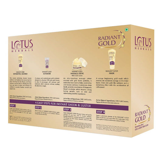 Lotus Herbals Radiant Gold Cellular Glow Facial Kit - 37 gms