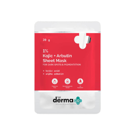 The Derma Co 1% Salicylic Acid Face Serum Sheet Mask With Salicylic Acid & Allantoin for Acne Prone Skin - 20g