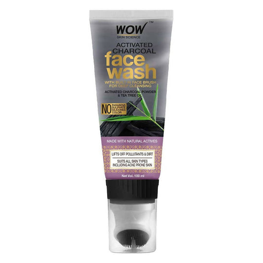 Wow Skin Science Activated Charcoal Face Wash Gel - 100 gms