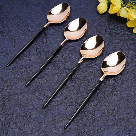 Black & Rose Gold Table Spoons | Set Of 4