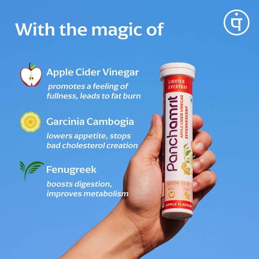 Panchamrit Apple Cider Vinegar (With Mother) Effervescent Tablets Apple Flavor