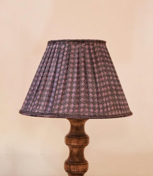 Blue & Grey Pleated Empire Lampshade