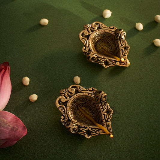 Designer Peacock Swastik Diya