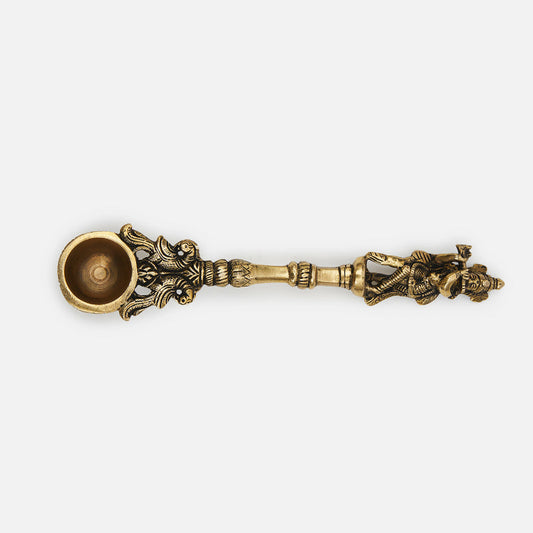 Brass Handcrafted Krishna Aarti Spoon