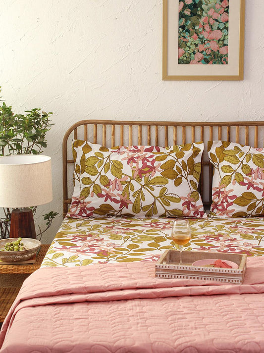 Moringa | Double Bedsheet & 2 Pillow Covers | Multiple Colors