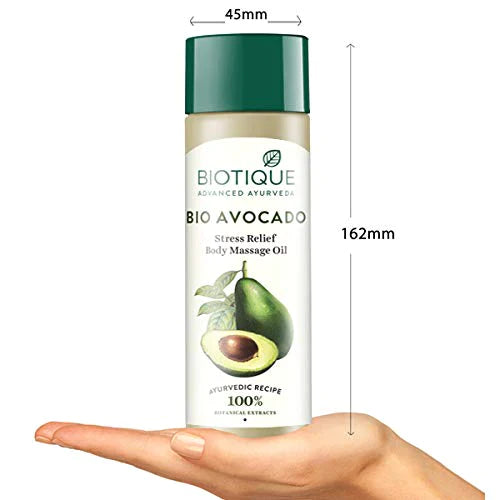 Biotique Advanced Ayurveda Bio Avocado Stress Relief Body Massage Oil - 200 ml