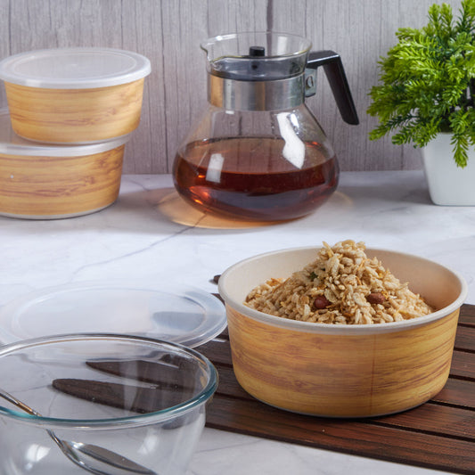 Bamboo Fibre Containers | 550ml & 310ml (2 each) | Set of 4