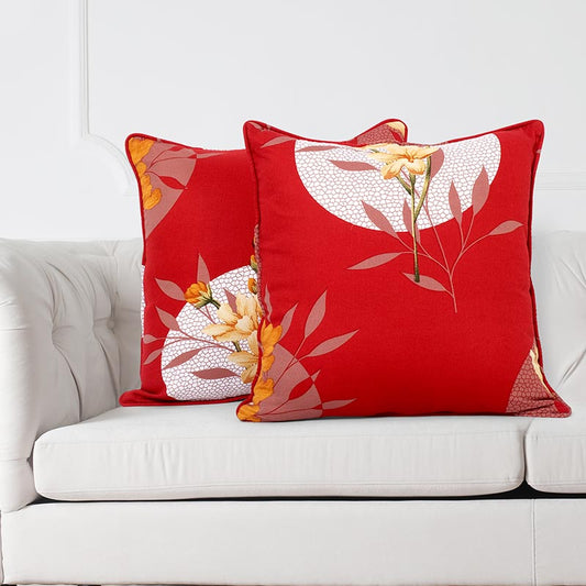 Avannah  Floral Printed Cushion Covers | 12 x 12 Inch | Set Of 2
